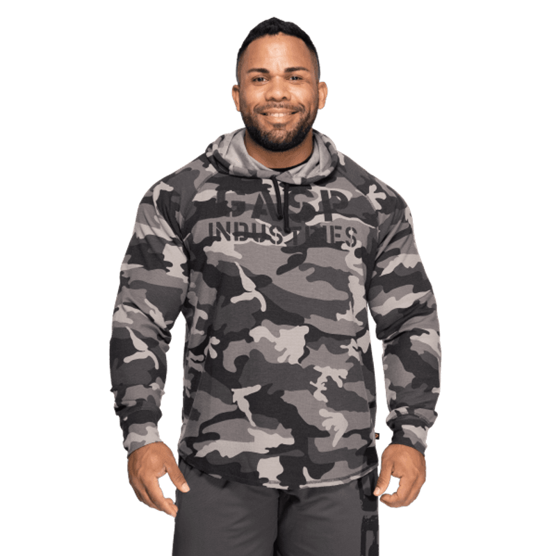 GASP l/s Thermal Hoodie, grå camo