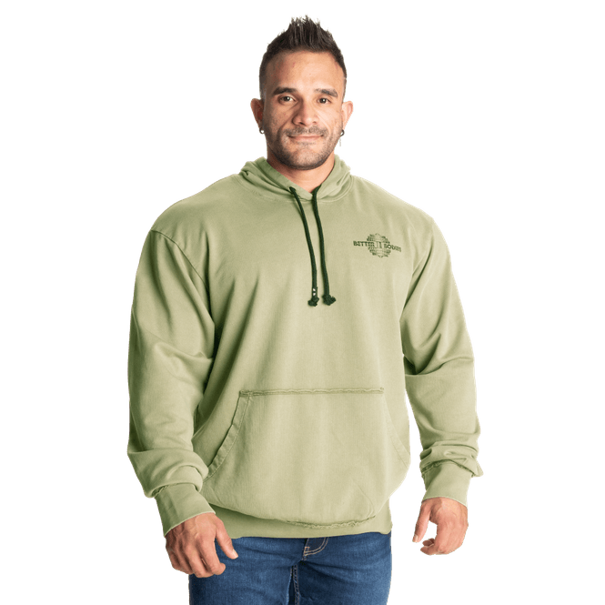Hovedbilde Better Bodies Washed Hoodie, grønn hettegenser 