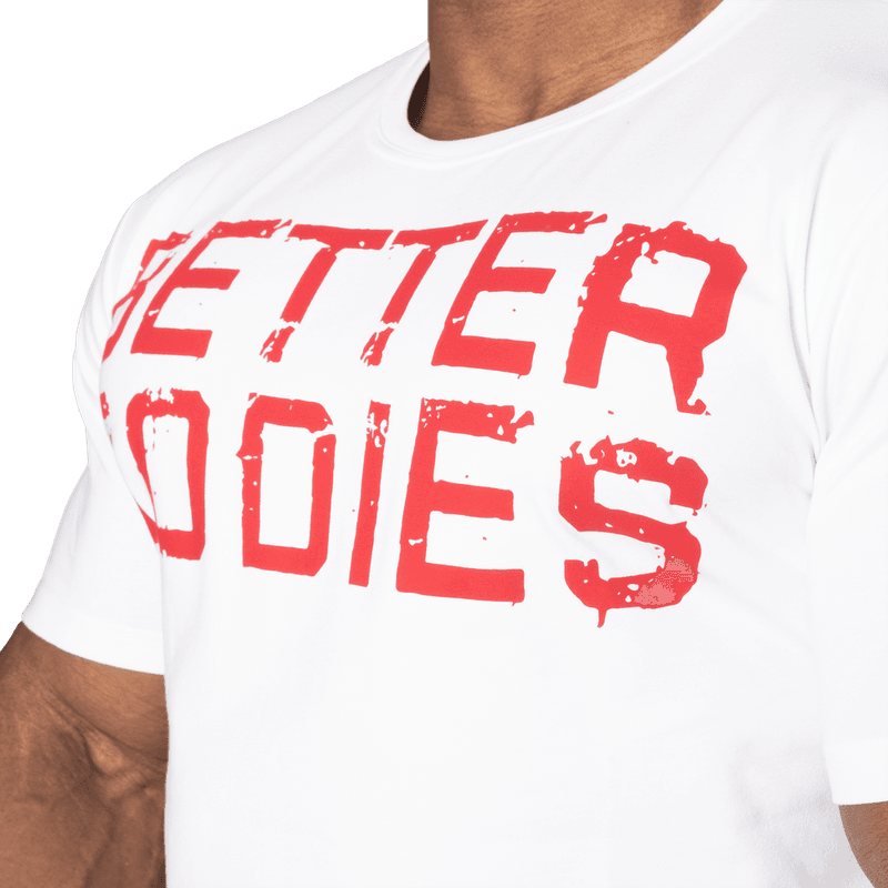 Better Bodies Basic Tapered Tee, hvit/rød t-skjorte