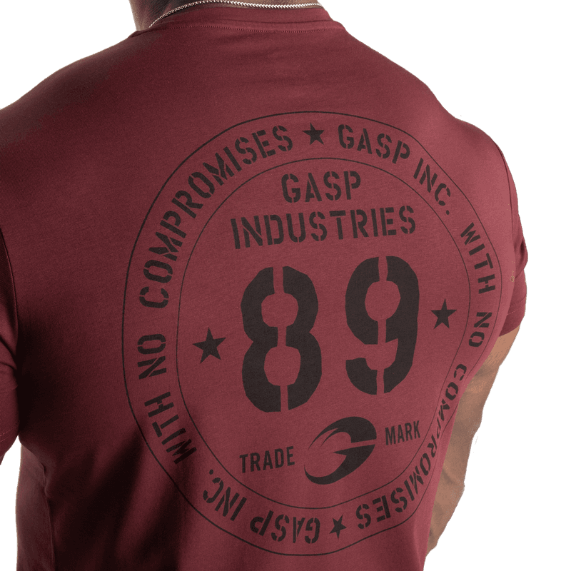 Gasp 89 Classic Tapered Tee, mørk rød t-skjorte