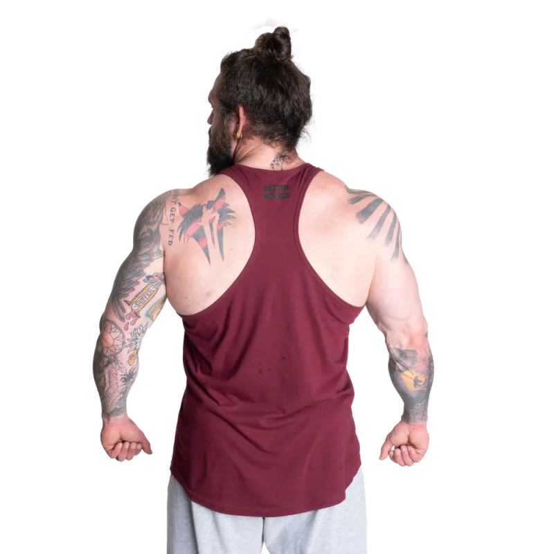 Better Bodies Essential T-back V2, mørk rød singlet