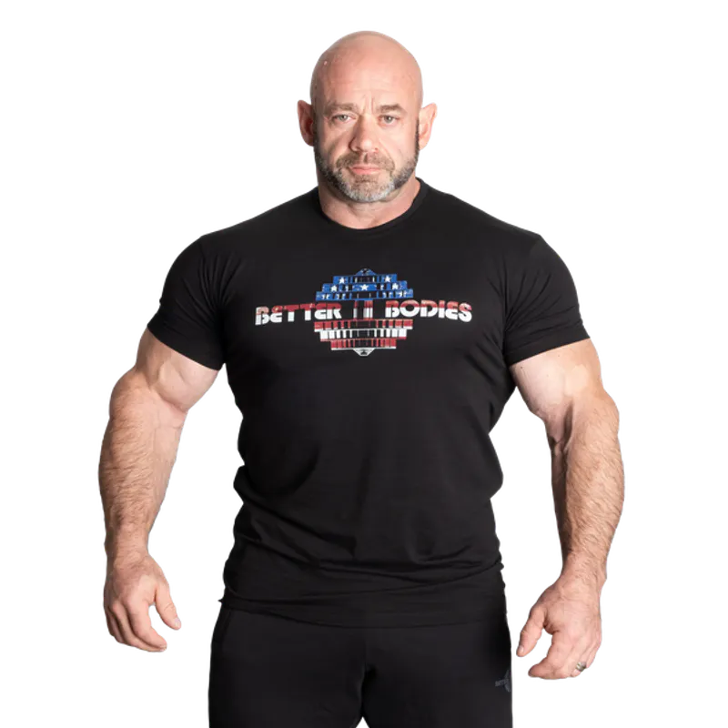 Better Bodies USA Standard Tee Black, svart t-skjorte
