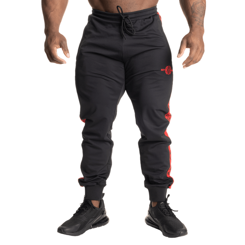 Better Bodies Bronx Track Pants, svart/rød treningsbukse