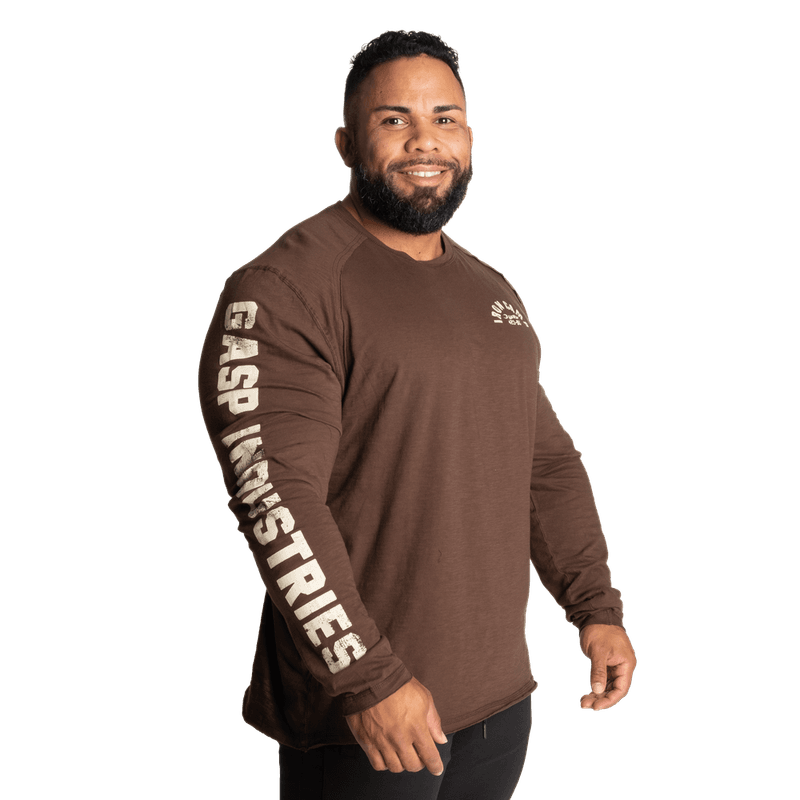 Gasp Throwback LS Tee, timber genser