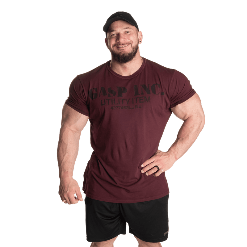GASP Basic Utility Tee, mørk rød t-skjorte