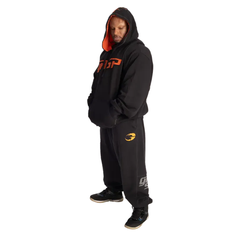 Gasp Hood Sweater, svart/oransje hettegenser