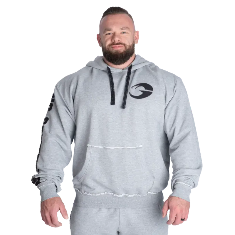 Gasp Distressed Hood V2, grå hettegenser