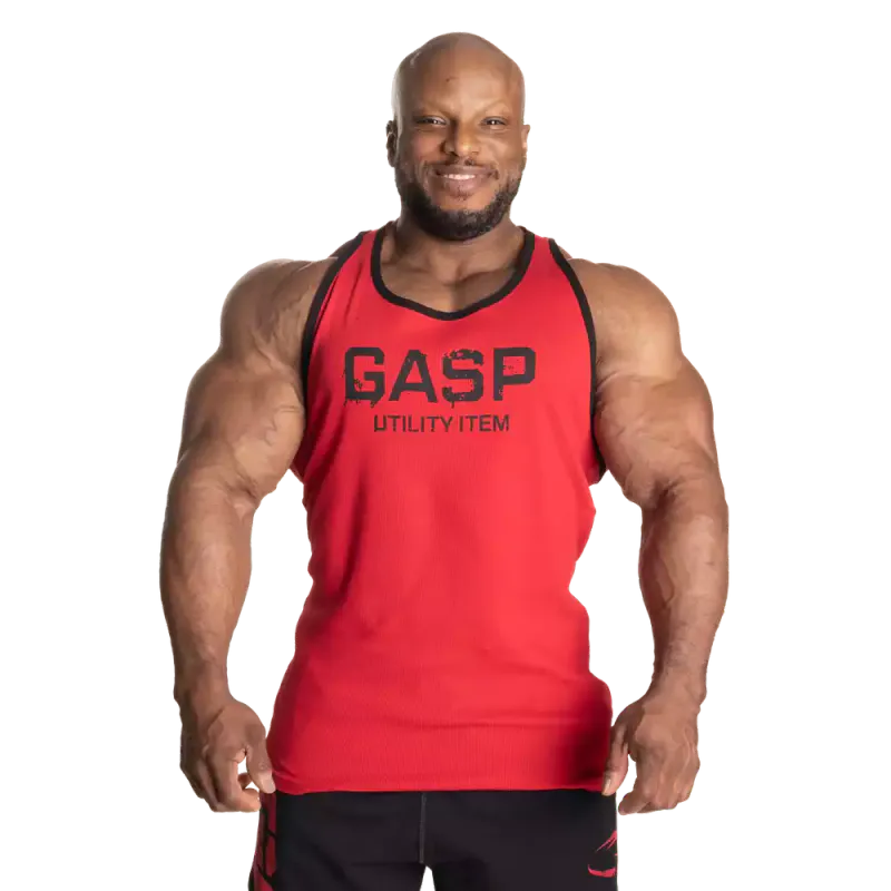 Gasp Ribbed T-back, rød singlet