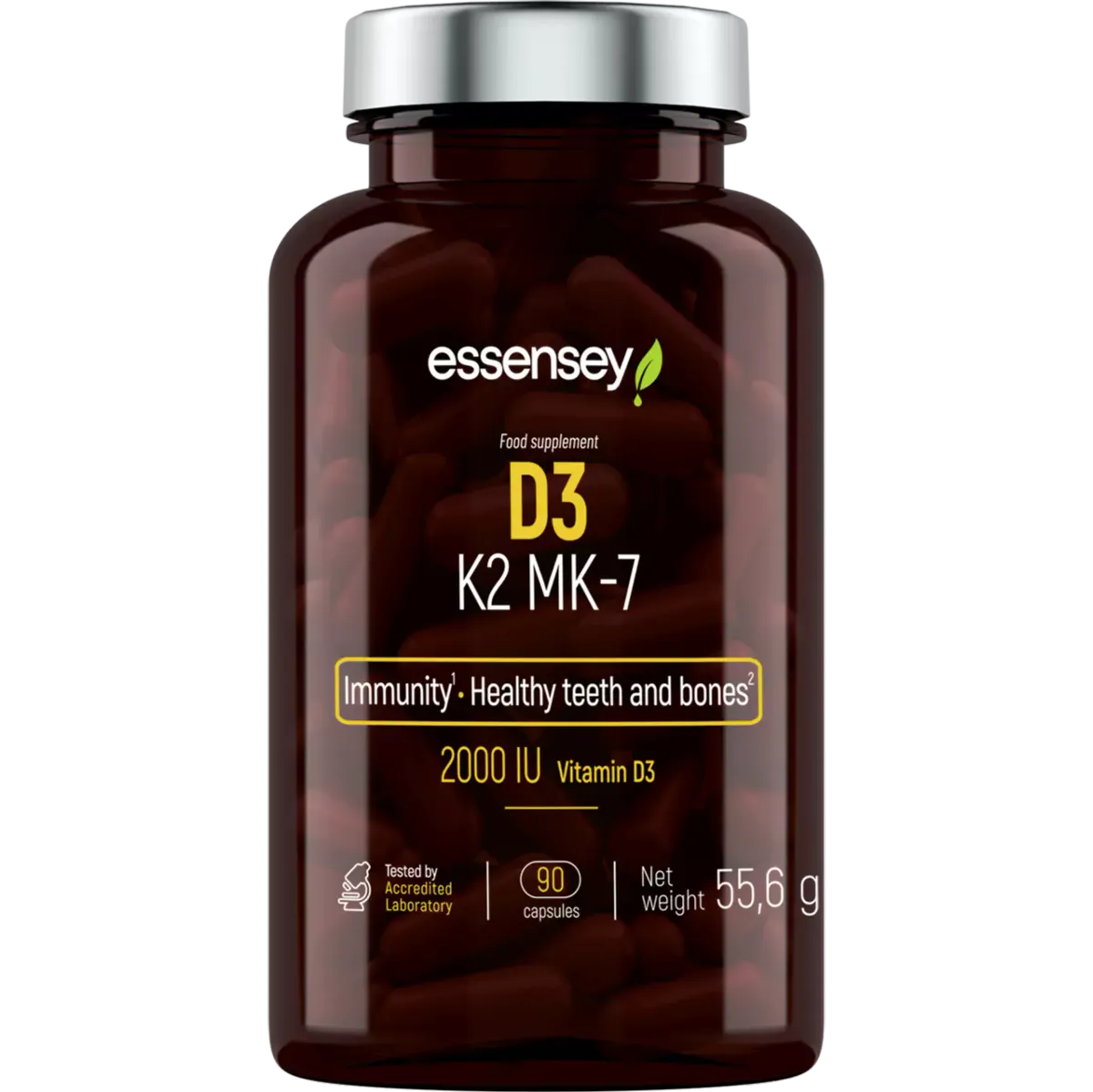 Essensey D3 K2 MK-7, 90 kapsler