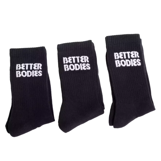 Hovedbilde Better Bodies Crew Socks 3 pk, svarte sokker