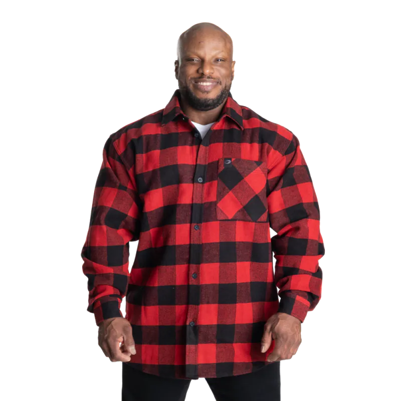 GASP Heavy Flannel Shirt, rød/svart flanellskjorte