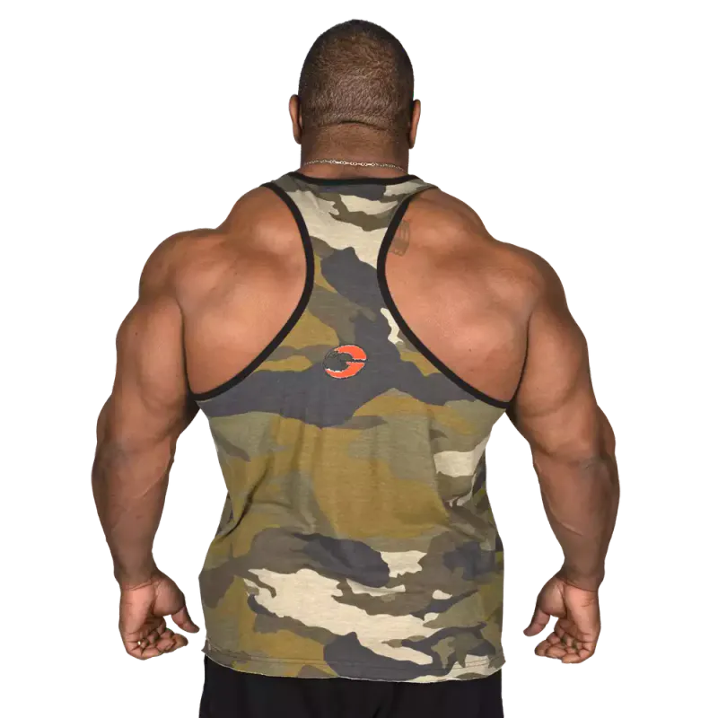 GASP Vintage T-back, grønn camoprint singlet