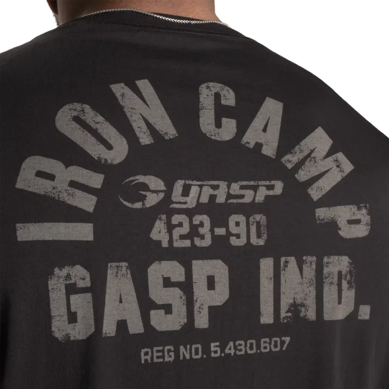 Gasp Iron Camp Raglan LS, svart genser