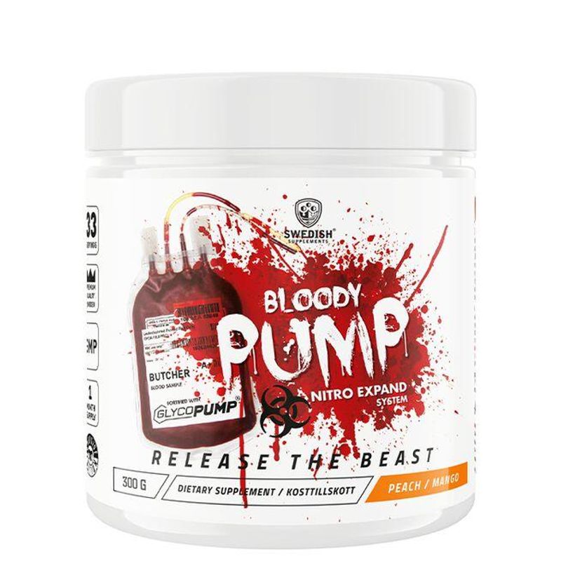 Swedish Bloody Pump Nitro Expand PWO 300g, Stim Free 