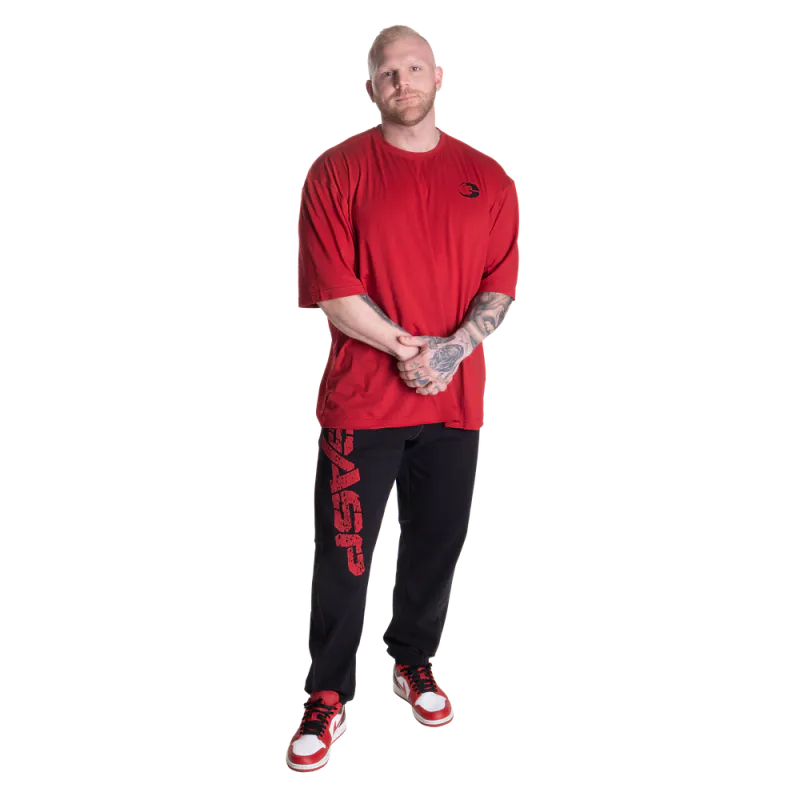 GASP Vintage Sweatpants, svart/rød treningsbukse