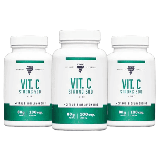 Hovedbilde 3 x Trec Vit. C strong 500, 100 kapsler C vitamin