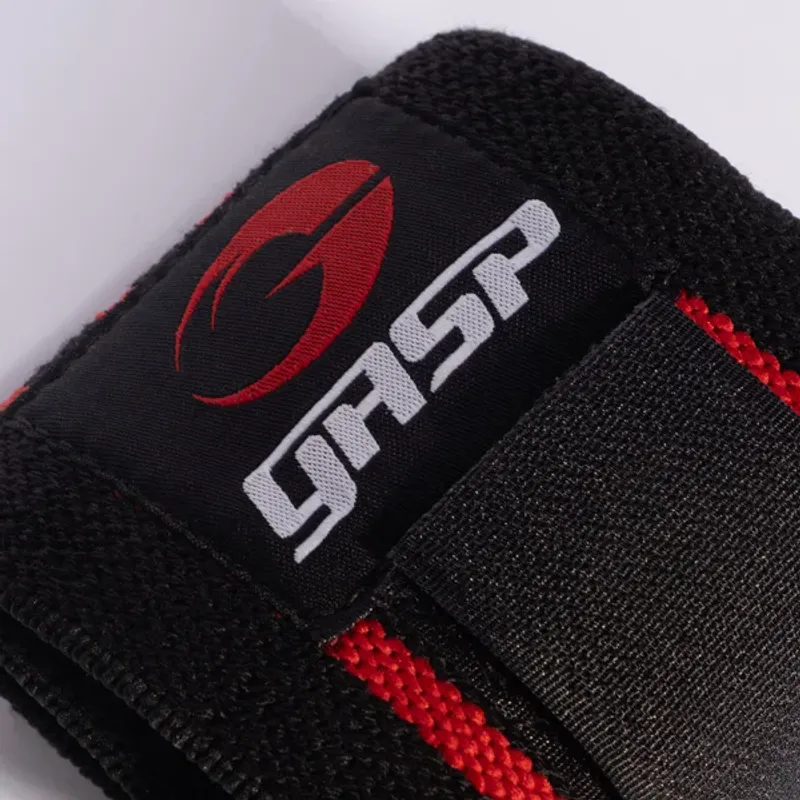 GASP Hardcore Wrist Wraps, svart/rød håndleddstøtte