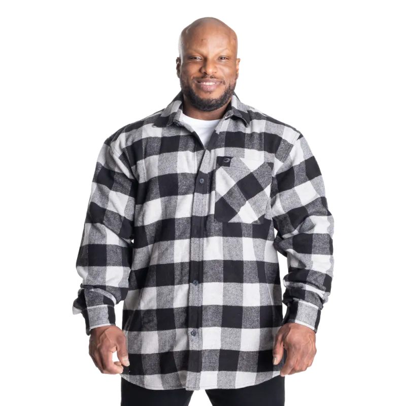 GASP Heavy Flannel Shirt, grå/svart flanellskjorte